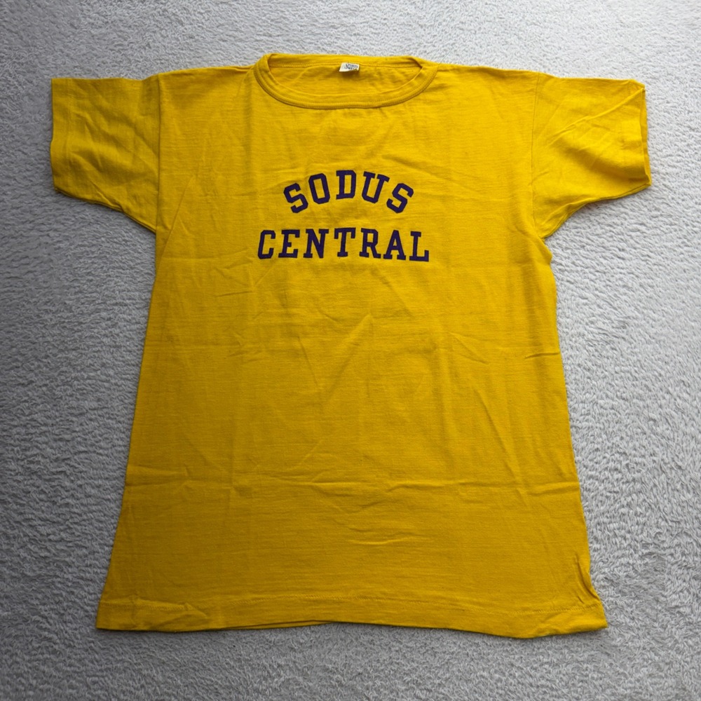 Vintage Sportswear Sodus Central Graphic T-Shirt Yellow Mens Large Single Stitch